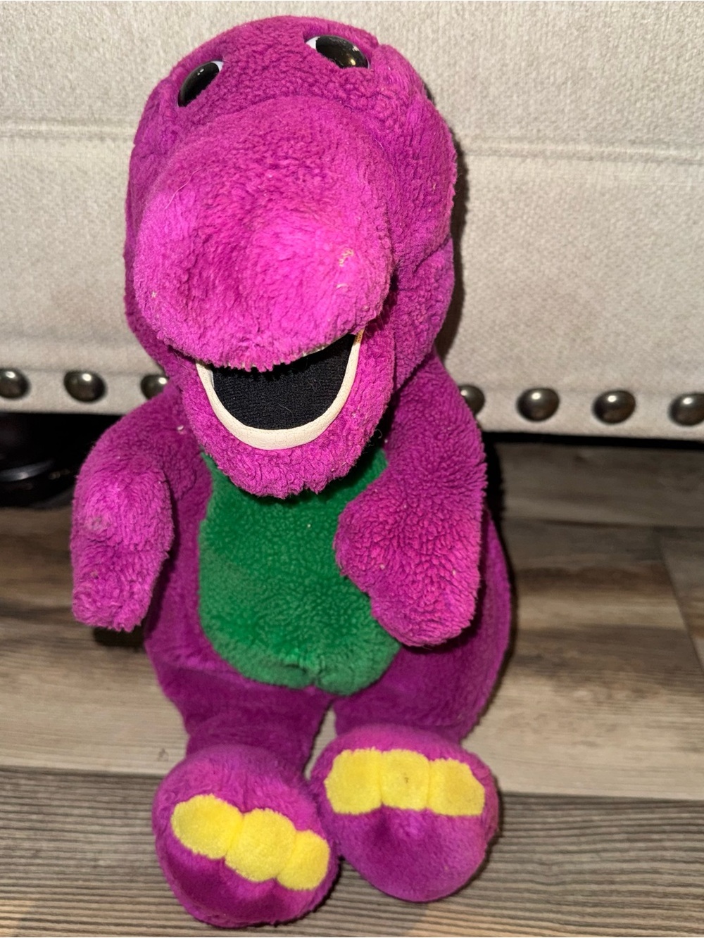 VTG Barney Plush Purple & Green Dinosaur - Soft Stuffed Animal